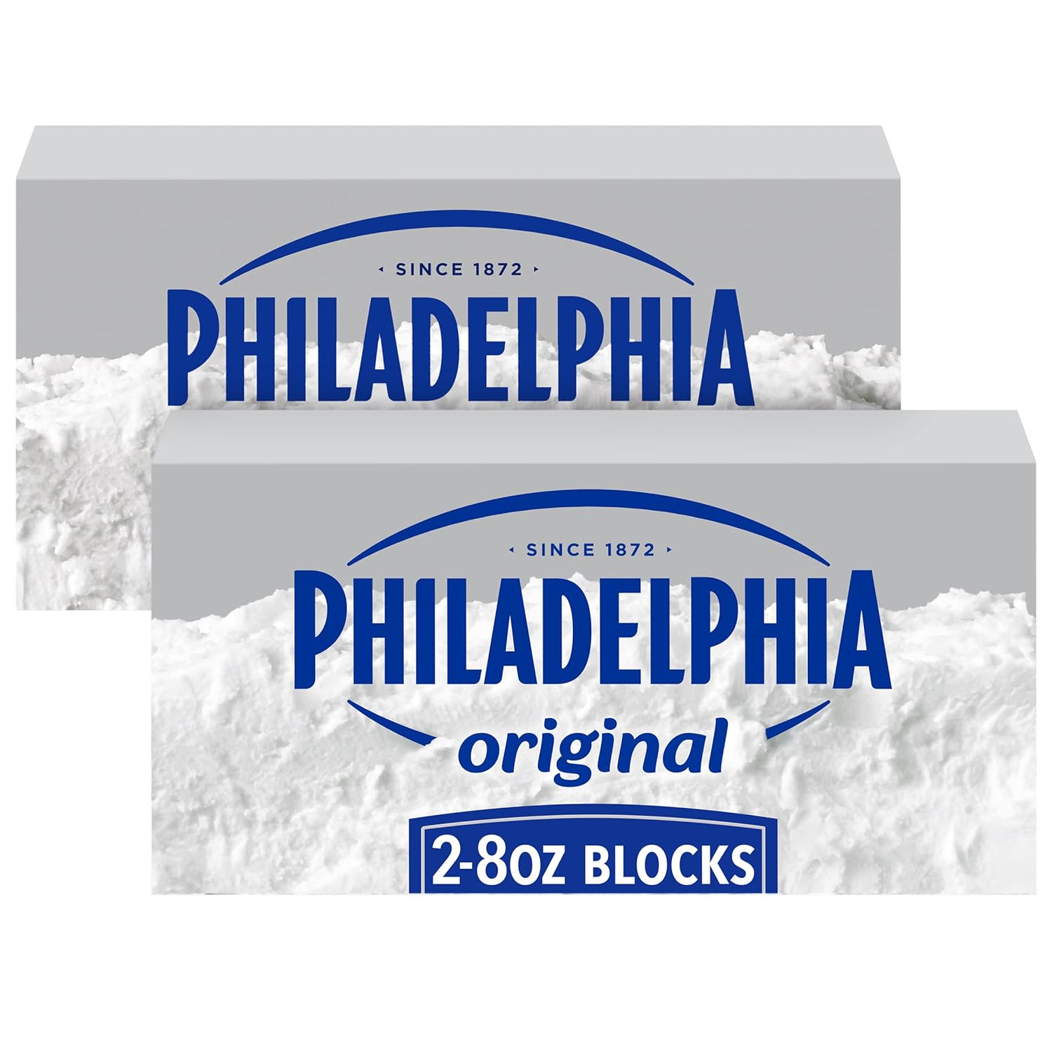 Philadelphia Cream Cheese, 2 Blocks, for Recipes and Baking, Original, No Artificial Preservatives, Flavors or Dye, 8 oz