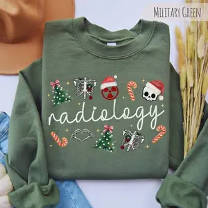 Radiology Christmas hort Sleeve  T-Shirt / Sweatshirt & Hoodie : Rad Tech Skeleton, X-Ray Technologist Gift