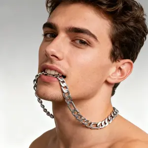 925 Silver Plated Figaro Chain Necklace 12mm for Men and Women Durable Mens Silver Chain Hypoallergenic Nickel-Free Silver Necklace Classic Jewelry High-quality Chain Long Hip Hop for Women Men Fashion Jewelry Gift Accessories Silver Color Choker