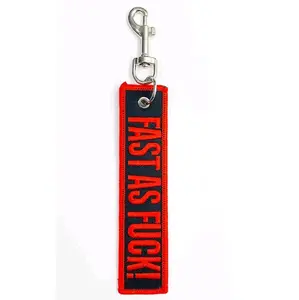 FAST AS F*** Keychain Embroidered Double Sided Tag - Car Accessories