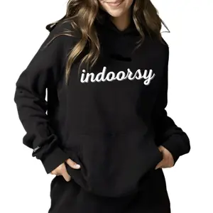 'Indoorsy' Hoodie Sweatshirt for Women, Funny and Comfy Loungewear, Unisex Heavy Blend, Womenswear, Gift, Comfort, Gal, Ladies, Tops, Soft, Pullover
