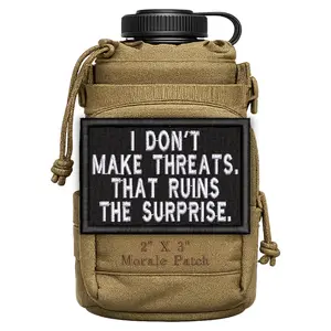 I Don’t Make Threats Funny Morale Patch 2” X 3” Hook & Loop Back for Hats Jackets Tactical Vests Plate Carriers EDC Gear & Humor Patch Collectors