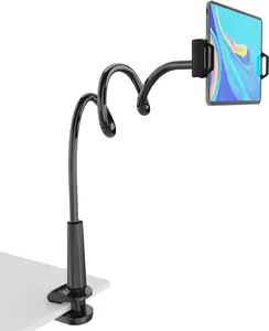 Tablet Stand Holder - Grip Flexible Clip for iPad, iPhone, Nintendo Switch, Samsung Galaxy Tab & Kindle Fire HD - Black - Computer, Smartphone