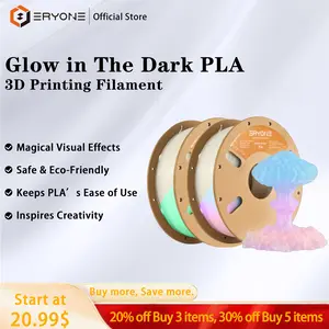 ERYONE Glow in The Dark PLA Filament, 3D Printer Filament  Luminous PLA Filament , Plastic Printing 3d printer budget  filament  1.75mm +/-0.03mm 1kg (2.2lbs)/Spool Phosphorescent Material Phosphorescent Darkness