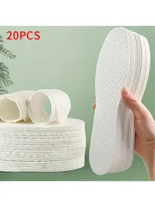 20PCS Disposable Foot Insoles Wood Pulp Insoles Breathable Thin Sweat Absorbing Comfortable Shoe Pads For Men Women