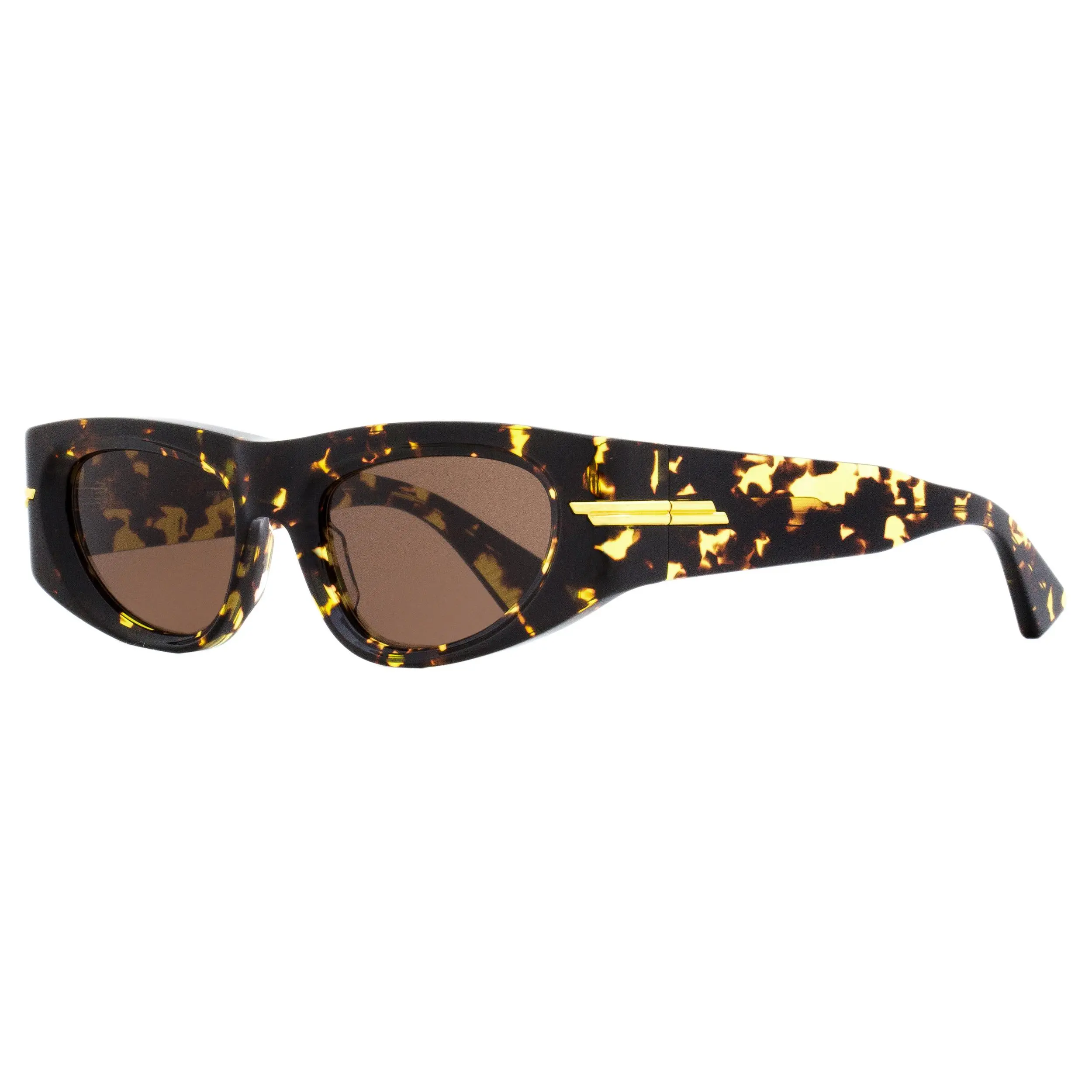 Women's Bottega Veneta Cat Eye Sunglasses BV1144S 002 - Blonde Havana Print Acetate Frames, 51mm, 1112, Fringed Ribbon, Metal Emblem, Bold Temples, UV Protection, Stylish Accessories, Eyewear Fashion, Impeccable Craftsmanship