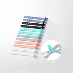 Random Color 20-Pack High Elasticity Wire Wraps, Earphone Storage Box, Phone Charger Organizer, Silicone Hanging Bag with Data Cable Holder, Cable Management Kit, Cord Organizer, Desk Organizer