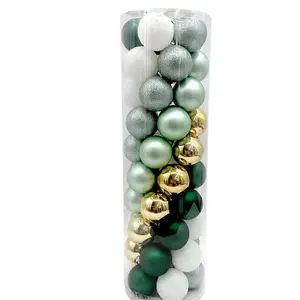 Classic Christmas 50-Count Red Green & Gold Shatterproof Ornament Mix 60mm for Festive Decor