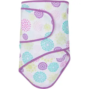 Miracle Blanket  Colorful Bursts With Purple Trim Baby Swaddle Blanket