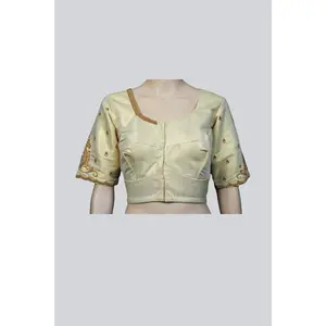 Maggam Work Blouse with Heavy Embellishments and Fancy Tassels