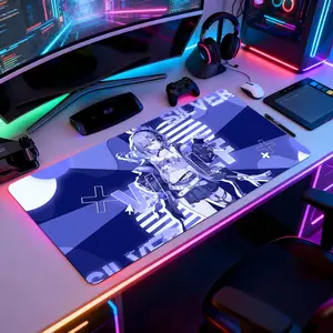 Silver Wolf Mouse Pad Mousepad Large Gaming LockEdge Thickened Computer Keyboard Table Desk Mat
