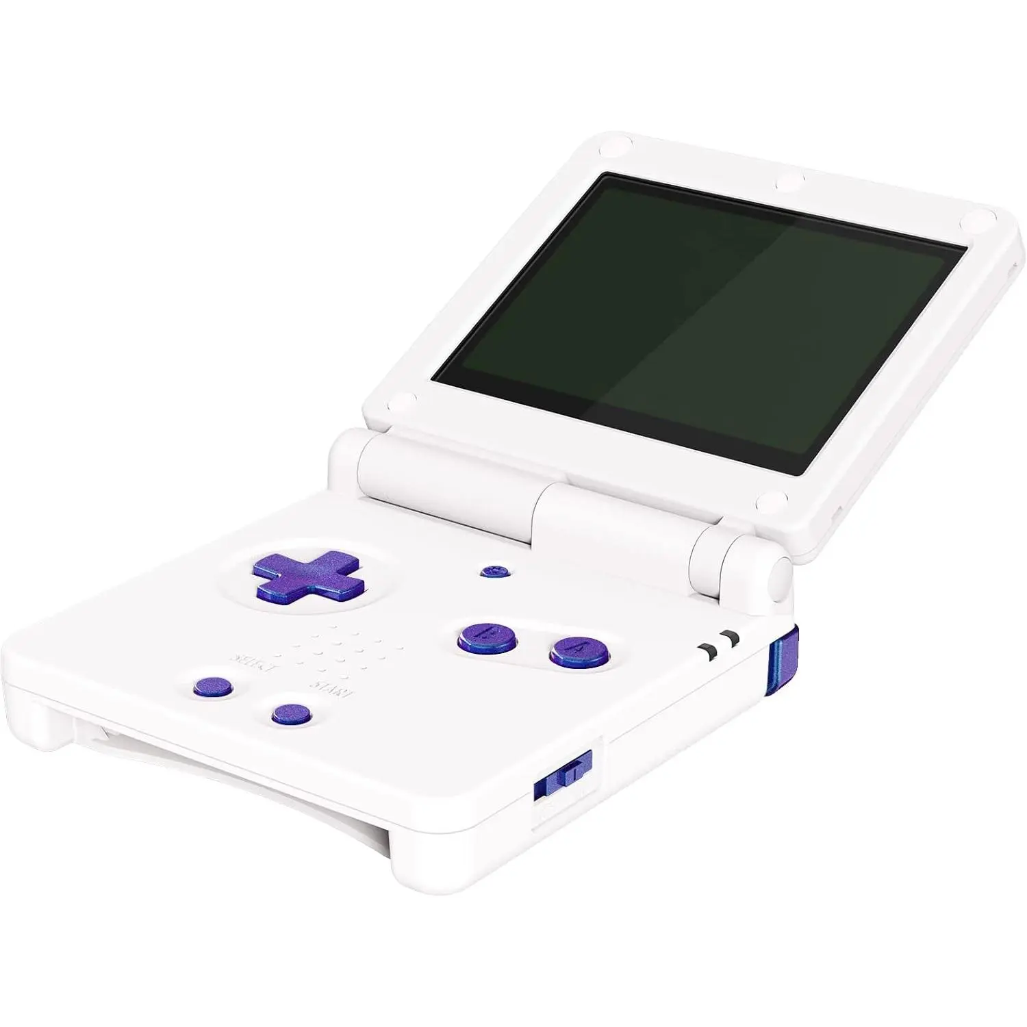 eXtremeRate Chameleon Purple Blue Glossy Custom Full Set Buttons for Gameboy Advance SP, Replacement A B L R Button Power On Off Volume Button D-pad Key for GBA SP Console - Console NOT Included