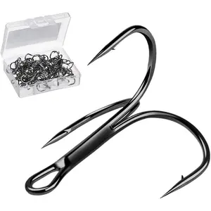 Fishing Treble Hooks High Carbon Steel Super Sharp Solid Triple Barbed Fish Hook