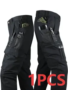 Men's Tactical Work Pants with Multi-Functional Reinforced Pockets Durable Beige Seamless Fabric for Hiking Camping & Casual Wear Plain Menswear Pants Outdoor Trouser