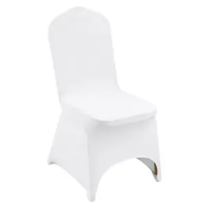 12 Pcs Flat-Front Chair Covers – Stretch Polyester Spandex Slipcovers for Wedding, Banquet, Party, Celebration & Holiday Dining – Durable, Wrinkle-Resistant & Reusable Chair Protectors – Elegant White Decor for TikTok Viral Event Must-Have