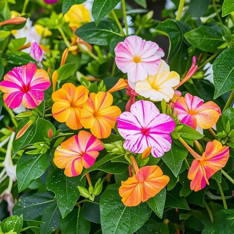 100PCS Mixed Mirabilis Jalapa Seeds for Planting | Colorful Four O'Clock Flower Seeds, Fragrant Ornamental Garden Flowers, Suitable for Flower Beds, Borders, Containers & Outdoor Home Gardens, Easy to Grow