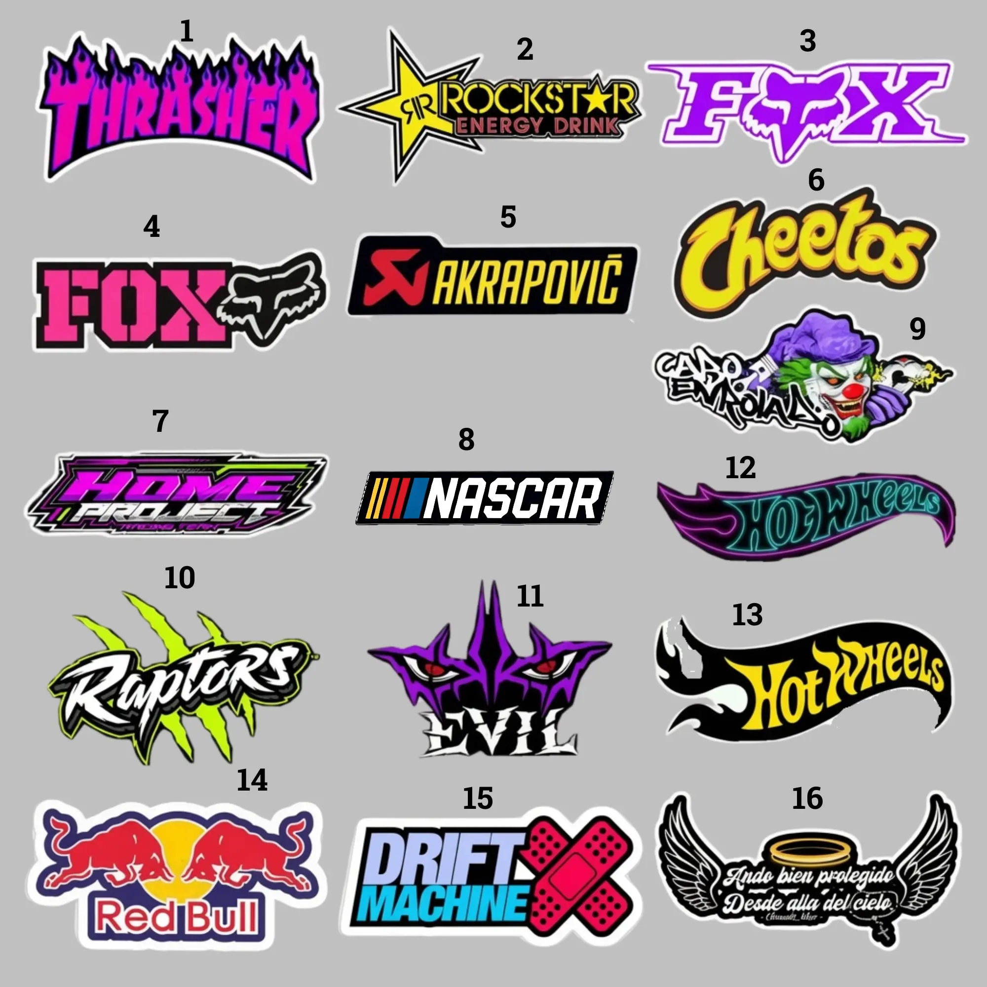 Trendy Y2K Racing Motorsport Sticker Pack Skater Motocross Drift Car Decals Aesthetic Streetwear Bumper Stickers for Laptop Water Bottle Skateboard Helmet Cool Parody Decal Set
