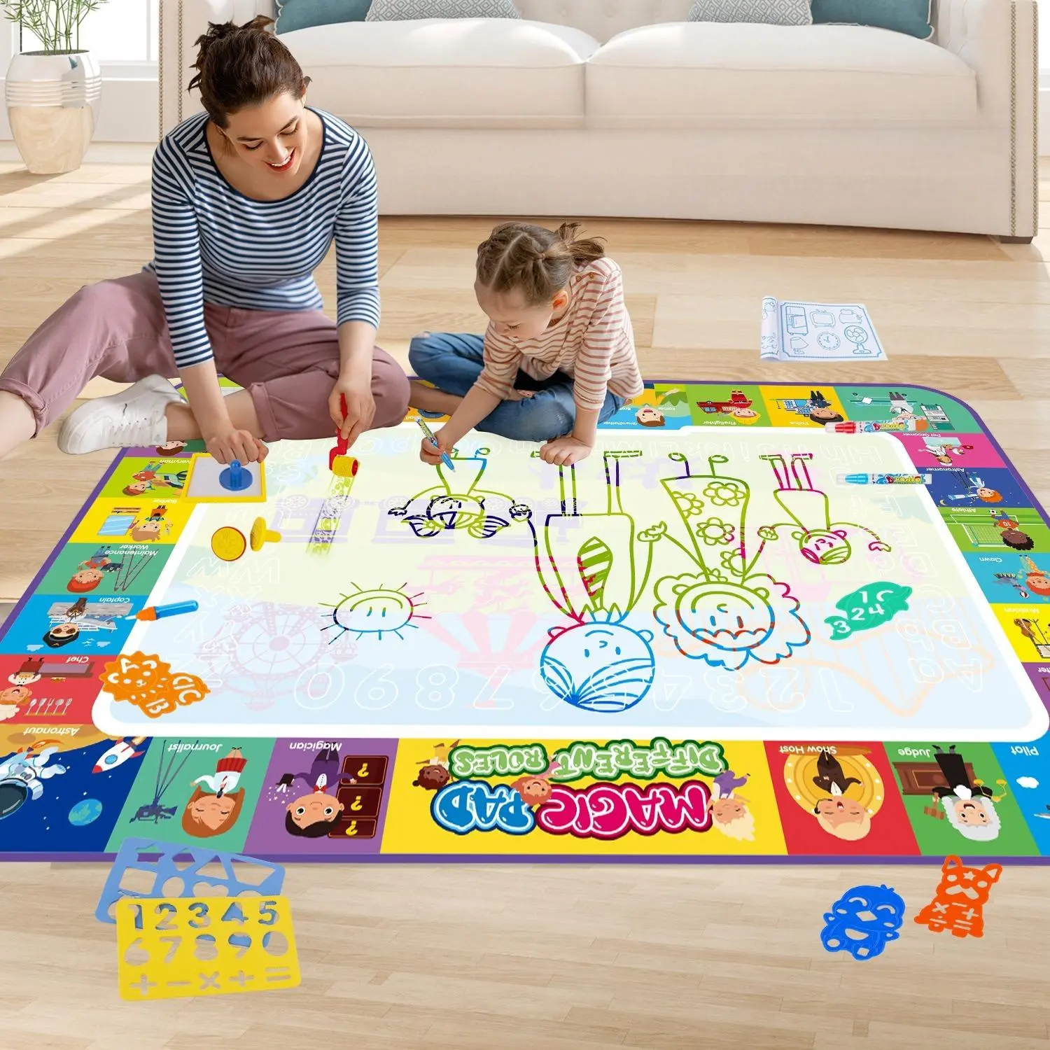 Water Painting Mat, 1 Box Creative Interactive Water Painting Mat, Writing Boards, Playing Writing Board, Durable Drawing Pad, Birthday Gift
