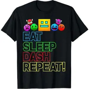 Eat Sleep Dash Repeat Video Game Geometry Video Gamer Lover T-Shirt