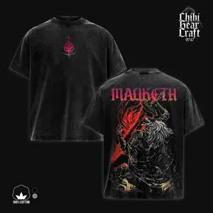 Elden Ring Maliketh Shirt Black Blade Boss Destined Death Epic Art Vintage Washed Oversized T-Shirt Hoodie Action RPG Soulslike Hardcore Gaming Graphic Tee Faded Dark Red Monochrome Streetwear Merch Pack Gift For Game Fan Clothes