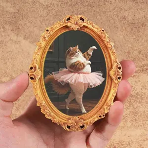 Funny Cat Refrigerator Magnet, Mini Frame Magnet, Small Decorative Art Magnet, Decorative Fridge Magnets, Ideal for Living Room, Dining Room, Kitchen, Bedroom, Great Holiday Gift