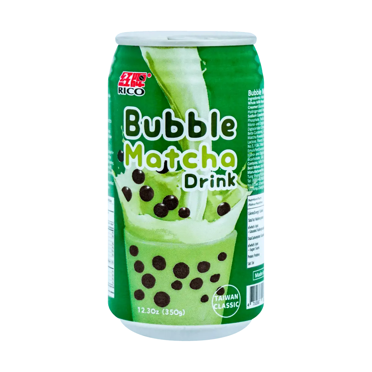 RICO Taiwanese Matcha Pearl Milk Tea 350ml | Creamy & Refreshing Flavor
