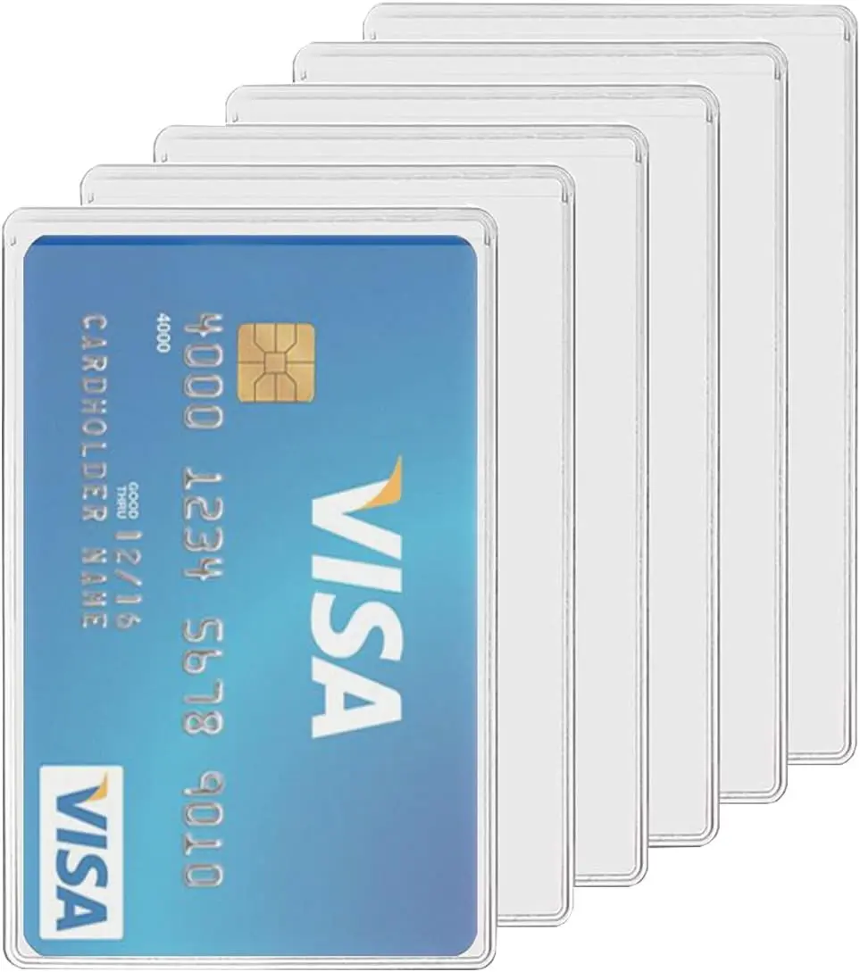 Card Holder Protector Sleeve for Credit Card License ID Business Card and  Card Protector,6 Pack