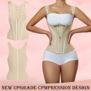 Waist Shapewear for Women Workout Tummy Control with Zipper Hook Double Fabric Mesh Inner Layer 80% Nylon 20% Spandex High Elastic U-shaped Design 17 Steel Bones Adjustable Hooks Womenswear Belts,summervibes comfortable fit