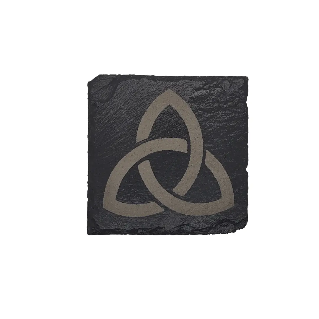 Laser Engraved Slate Coasters (4 pcs.) with Celtic Knot Design: Add Timeless Elegance to Your Table!