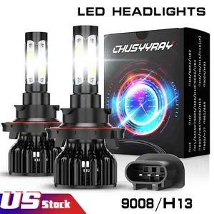 2x Cars Accessories H13/9008 LED Headlight Super White 6000K Bulbs For Ford Expedition 2007-2011  High Lumen Aluminum Profile Higher Brightness Night Driving Automotive