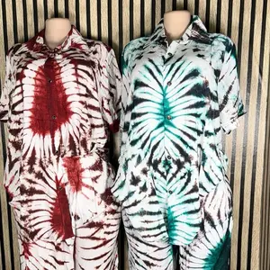 Set Cotton Tie-Dye Pants & Top Clothes for Women - Vibrant Colors & Comfortable Fit