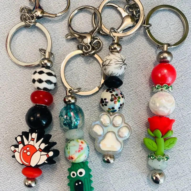 Keychains.  Assorted Beadable Keychains.  Claim on Live.