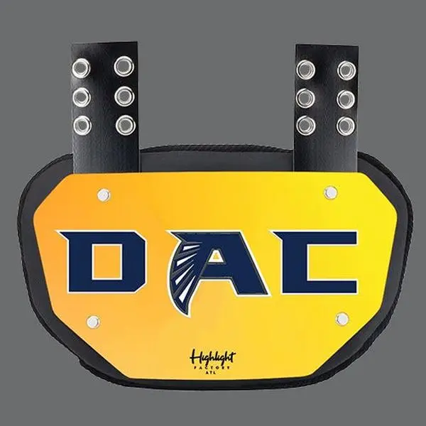 DAC Chrome Football Back Plate - Lower Back Protection for Shoulder Pads - Back Bone Protector Shield Backplate for Youth & Adult