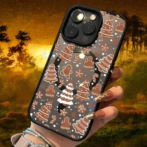 Christmas Tree Snowman Compatible with iPhone 17 E Air Pro ProMax iPhone16 15 14 Plus 13 12 Mini 11 X XS XR Case, Personalized, Soft, Magnetic, Transparent