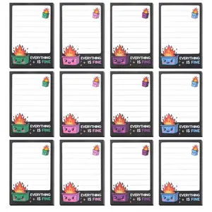 12-Pack Fire Bucket Sticky Notes, Cute 3.54x2.36 Inch Notes, Fun Office Gift for Male & Female Colleagues, Perfect for Humor