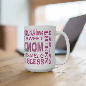 Gift For Mom, Java, Coffee Mug, Tea Cup. Love, Boss, Beautiful. 15oz Mug.