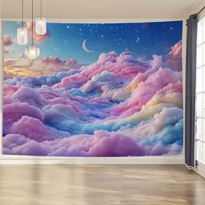 Cloud Tapestry Colorful Sky Backdrop Dreamy Theme Wall Hanging Photography Background Aesthetic Decor for Living Room Bedroom Indoor Outdoor Home Decoration