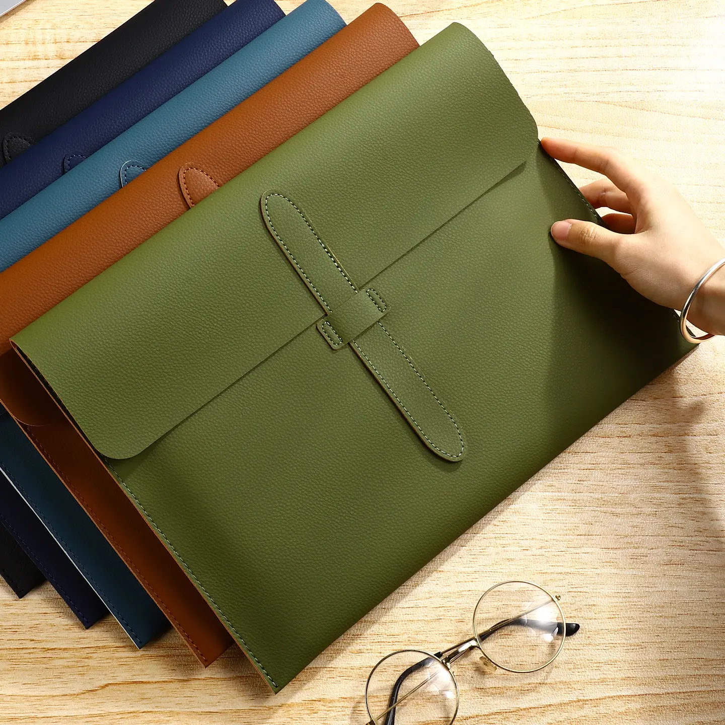 High-Grade Leather A4 File Folder, Tablet/laptop Business Storage Bag, Document Organizer, Document Holder, Data Paper Organizer, Portable File Organizer, Perfect Holiday Gift