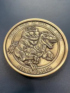 Princess Donut Queen Anne Chonk Coin, Dungeon Crawler Carl Challenge Coin, LitRPG Fantasy Collectible, Funny Cat Gamer Gift for Fans