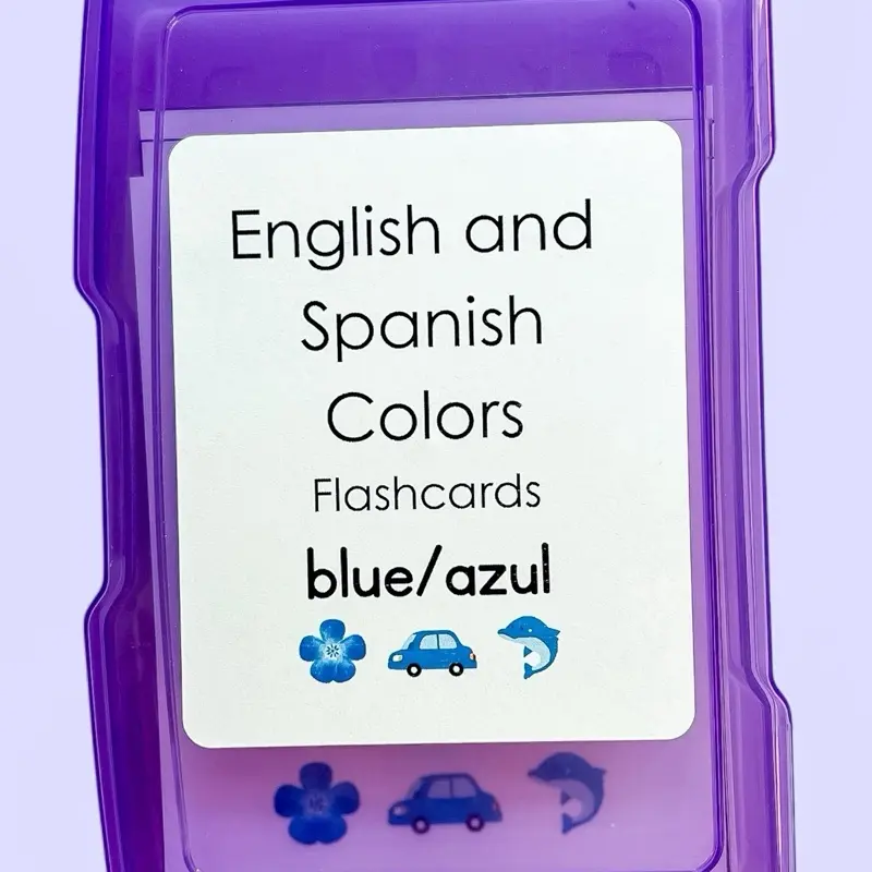 Color Peek Bilingual Flashcards - Vibrant Learning Tool for Toddlers & Preschoolers - English & Spanish Color Recognition & Vocabulary Building - Screen-Free Activity Set