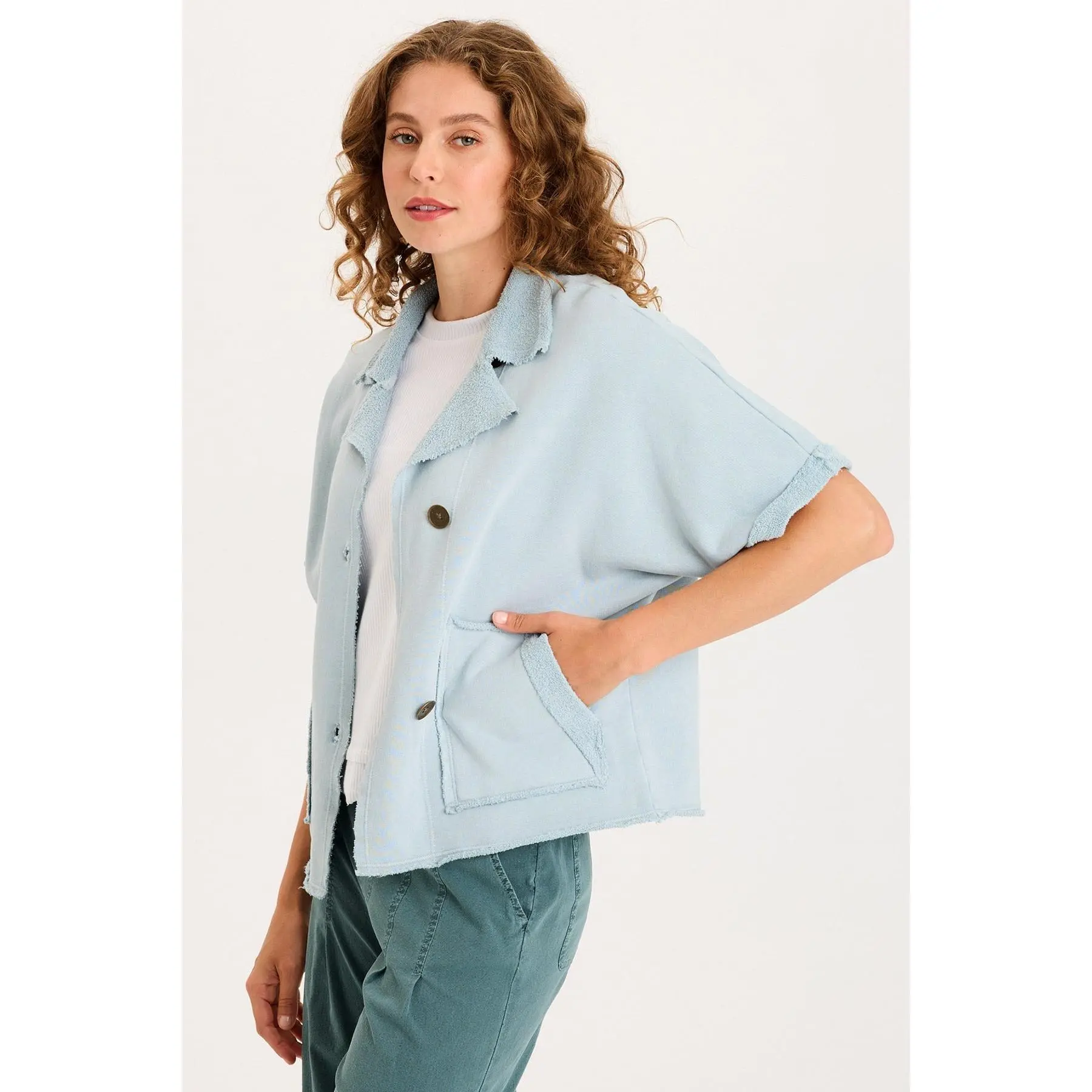 Kennison Short Sleeve Fleece Capelet
