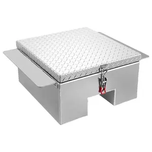 VEVOR Truck Bed Tool Box, Heavy Duty Aluminum Tool Box with Diamond Plate, Storage Toolbox Chest Organizer Supports up to 220 lbs, Ideal for Pickup, Truck Bed, RV, Trailer, 30.3x 24x 12.2 in, Silver