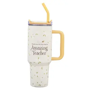 Amazing Teacher Blossom and Bees 40 oz Tumbler with Straw