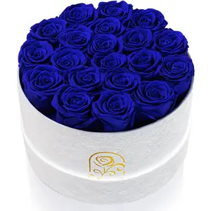 Gifts for Women Preserved Roses Flower Box, Luxury  Box with 20 Roses, Preserved , Romantic  for Her, Wife, Girlfriend, Birthday Anniversary Christmas (Royal Blue)