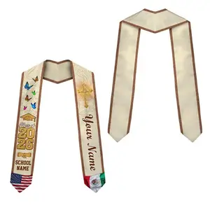 Custom Mexican American Graduation Stole 2026, Mexico Heritage Graduation Sash, Gift for Daughter Son