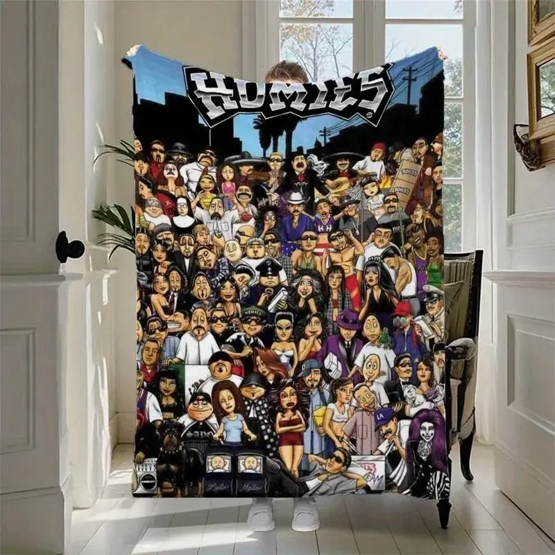 Homies Printed Flannel Blanket Ultra Soft Cozy Warm Multifunctional Bedroom Couch Sofa Nap Throw Creative Themed Patterns Decor Decorative Throw Perfect Birthday Gift Christmas Gift New Year Gift for Friends Adults Men Women Lowrider Chicano Style