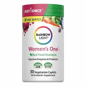 [Hot 2026!!!] Rainbow Light Womens Multivitamin One + | 30 Caplets | Real Food Nutrients, Digestive Enzymes & Probiotics