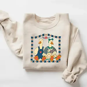 Vintage Goose Sweatshirt & Tshirt, Country Farmhouse Duck Shirt,90s Retro Goose Couple Sweatshirt, Cottagore Animals Sweater, Cute Cozy Pullover