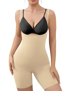 Mosebo Seamless Shapewear for Women Tummy Control Open Bust Body Shaper Compression Waist Trainer Bodysuit Sleeveless Basic Minimalist TikTokShopBlackFridaychristmas gift ideas straplessshapewear adjustable strap Sculpting  faja