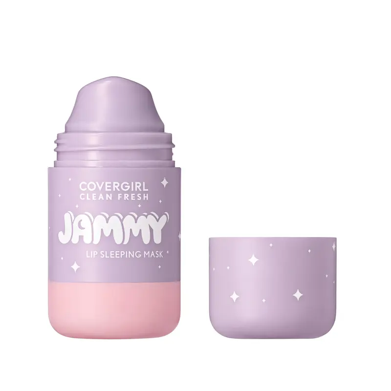 COVERGIRL Clean Fresh Jammy Lip Mask - Overnight Moisturizing Creamy Lip Treatment in Tube, Lavender Scent, Shea Butter, Avocado Oil, Grape Seed Oil, Ethylhexylglycerin, Anti-Oxidants, Adult Selfcare, Cruelty-Free Cosmetic, 0.24oz, for Adults' Bedtime Use